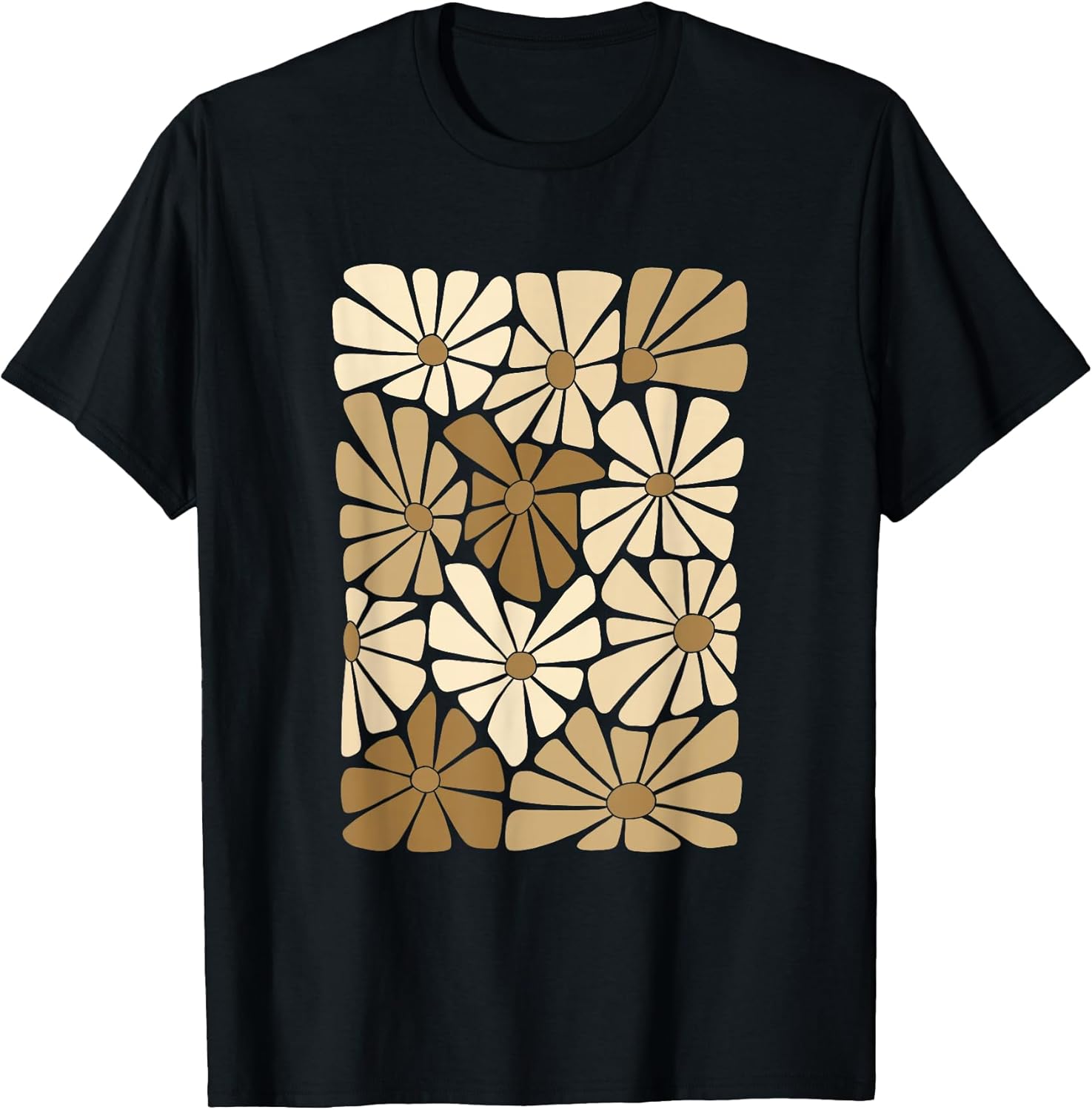 Tan Color Flowers Block Tan Graphic