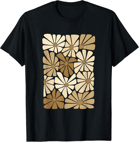 Tan Color Flowers Block Tan Graphic
