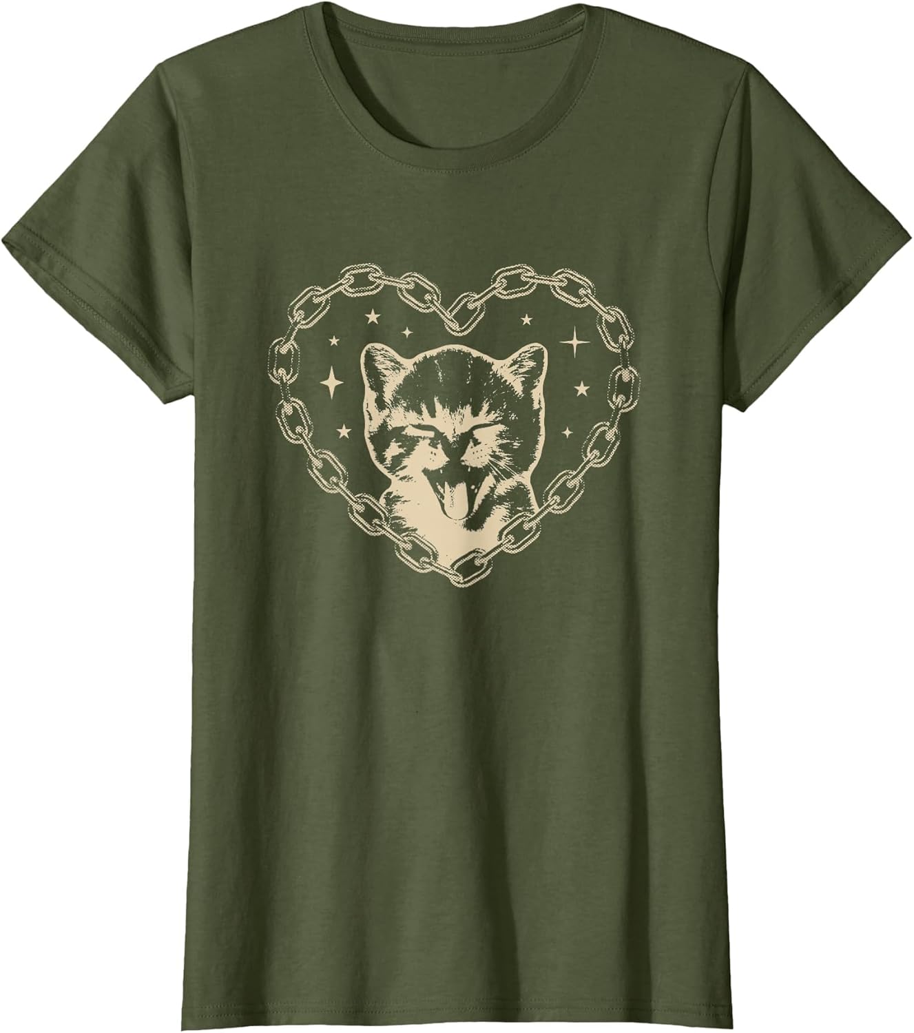Cute Y2K Cat Heart Emo Goth 90s 2000s Vintage Graphic