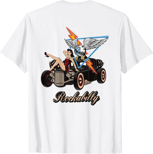 Rockabilly Rat Rod Sexy Pin Up on Hot Rod Flying Eyeball