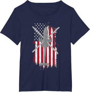 AH-64 Apache American Flag Military Gunship Shirt