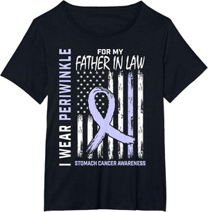 Stomach Cancer Awareness Products Father in Law USA Flag