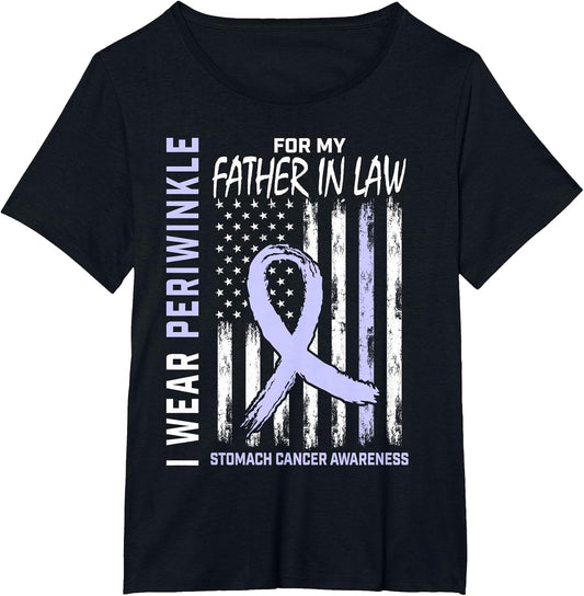 Stomach Cancer Awareness Products Father in Law USA Flag