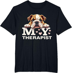 Funny Puppy My Therapist English Bulldog Dog