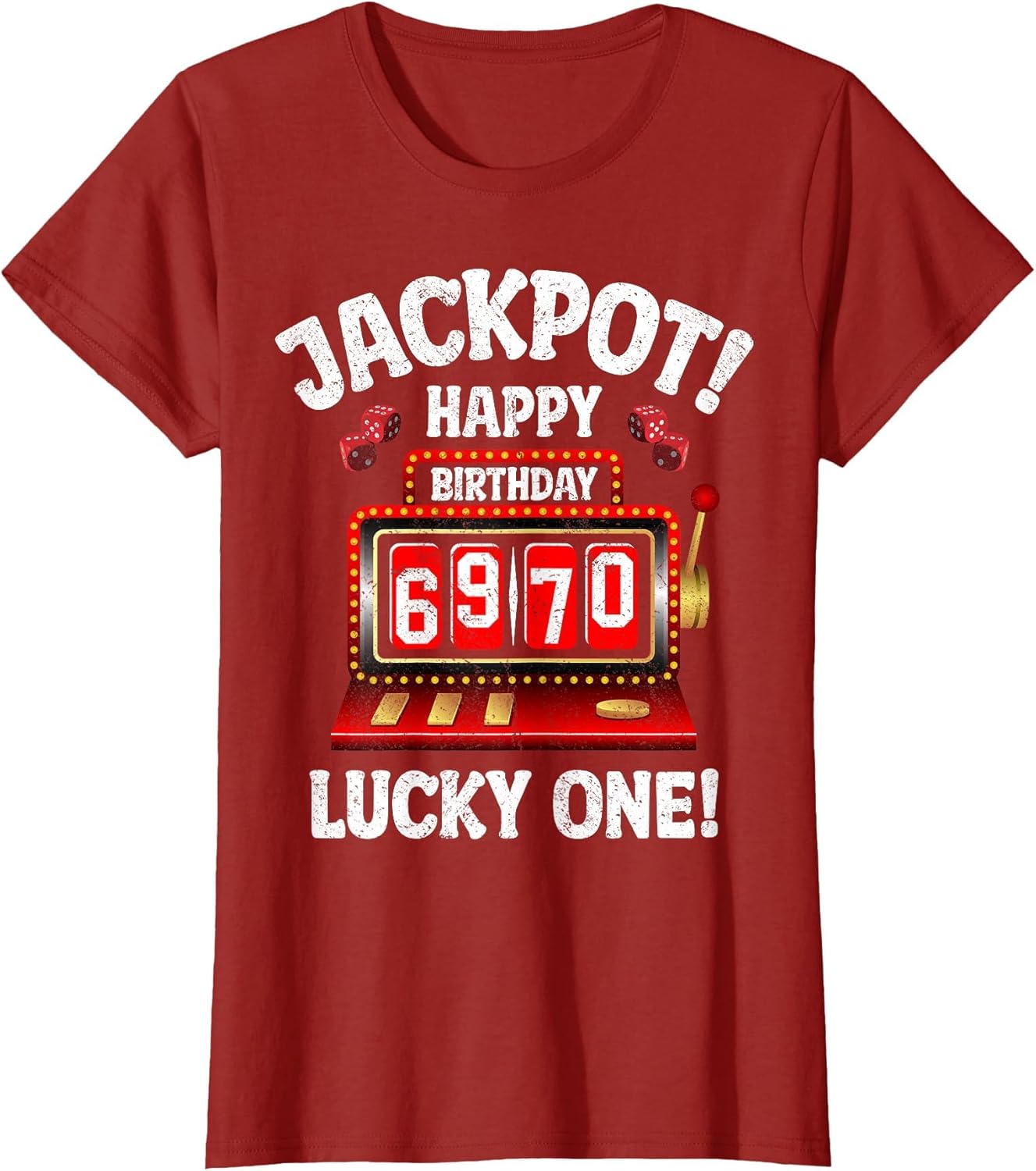 Jackpot Happy 70th Birthday Bday Celebrant Slot Machine