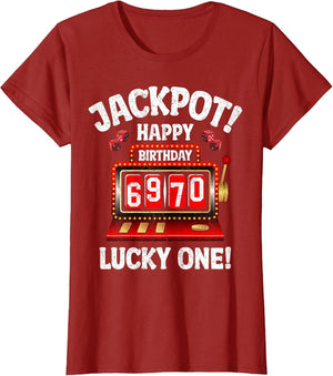 Jackpot Happy 70th Birthday Bday Celebrant Slot Machine