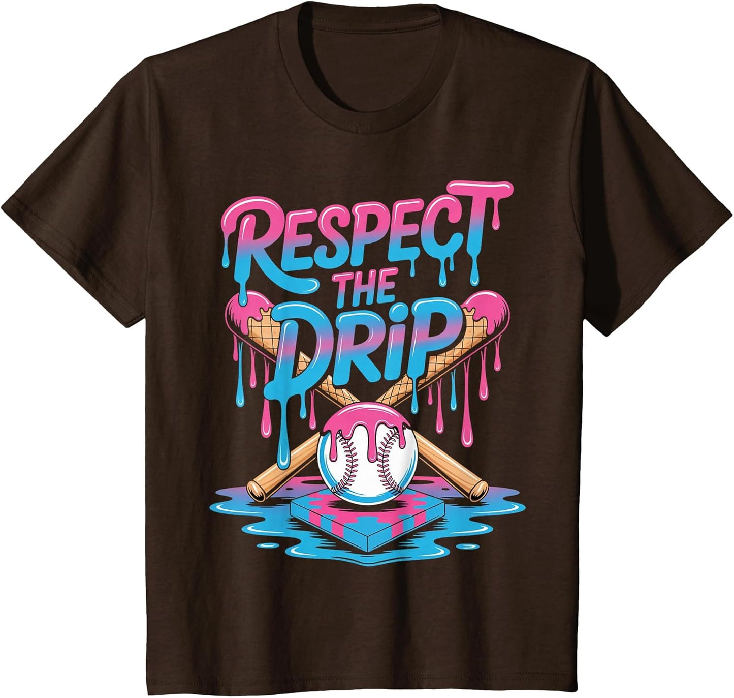 Respect The Drip Ice Cream Drip Men Women Game Baseball Drip