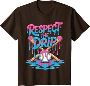 Respect The Drip Ice Cream Drip Men Women Game Baseball Drip
