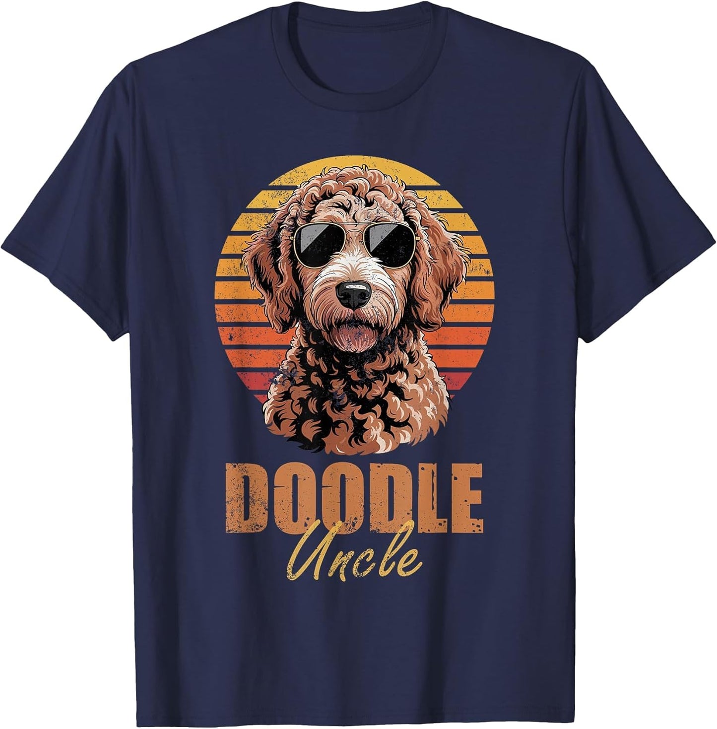 Cool Retro Doodle Uncle Funny Vintage Dog Lovers