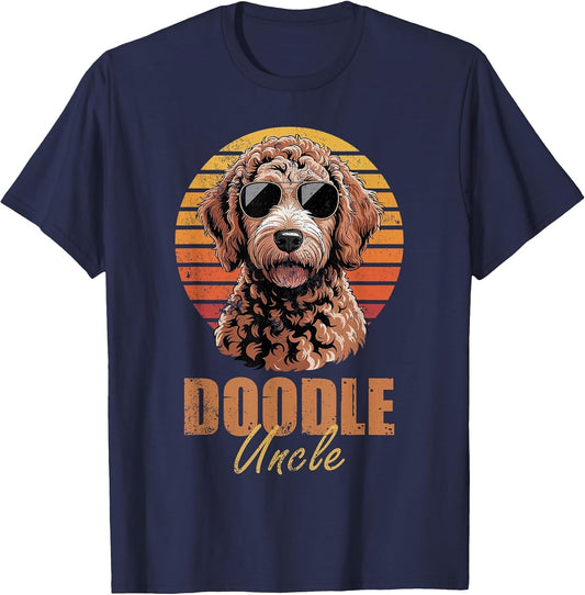 Cool Retro Doodle Uncle Funny Vintage Dog Lovers