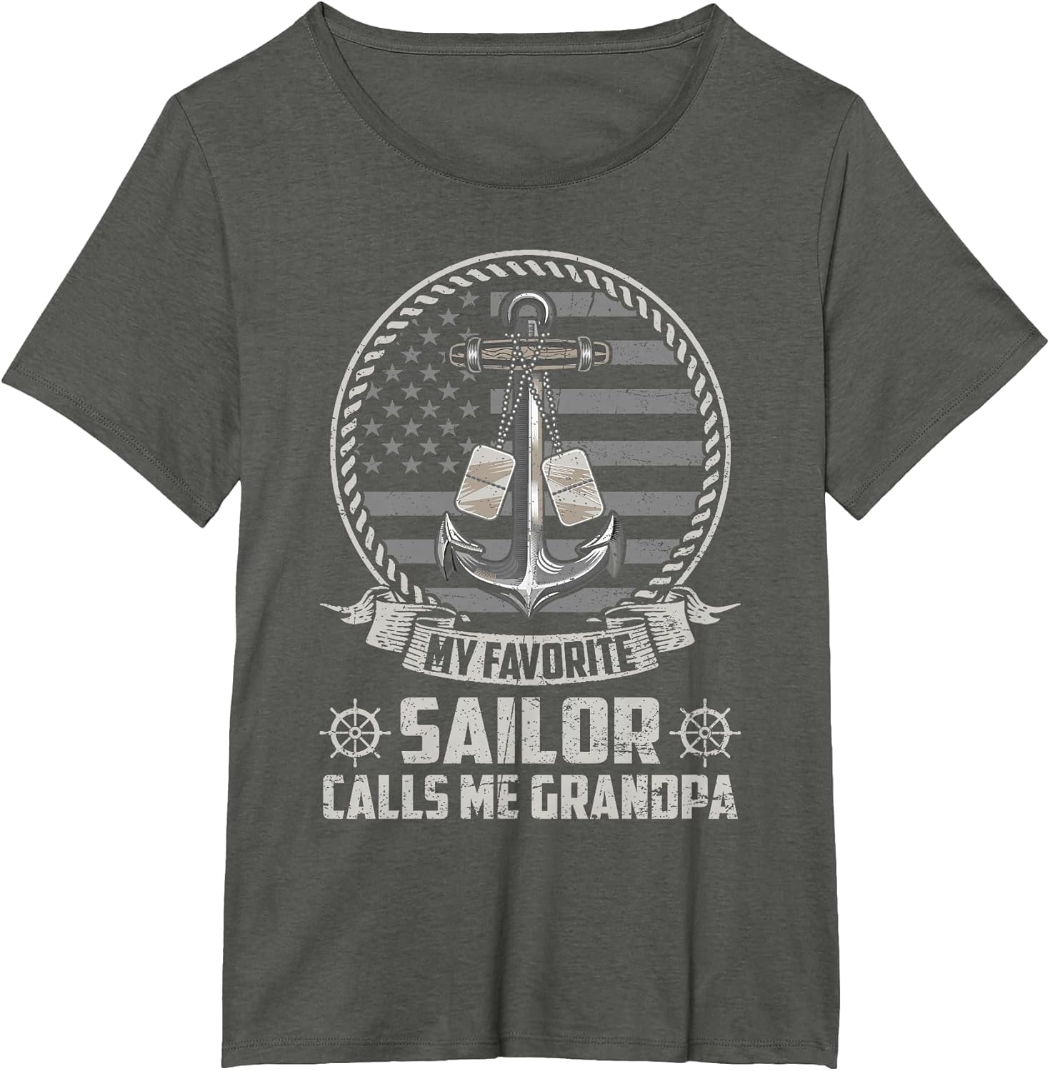 My Favorite Sailor Calls Me Grandpa Flag US Veteran Military