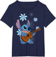 Disney Lilo & Stitch Tropical Stich Ukulele , Women's Plus, Navy Blue, 5X