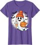 Cute Ghost Pumpkin Spice Women Halloween Coffee Lover