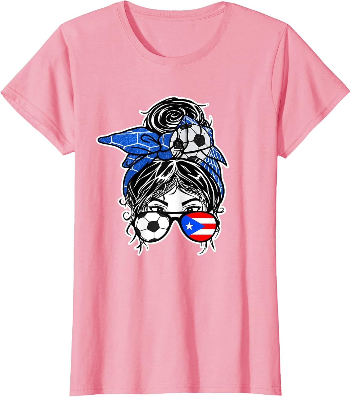 Messy Bun Hair Puerto Rican Soccer Girl Puerto Rico Jersey