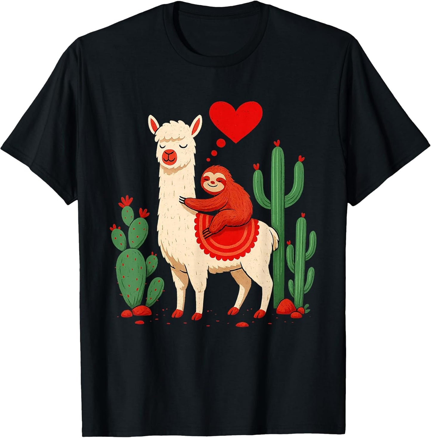 Sloth Riding Llama Funny Valentines Day Love Thoughts