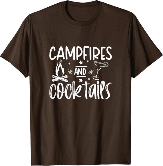 Campfires and Cocktails Funny Camper Camping Funny Drinking