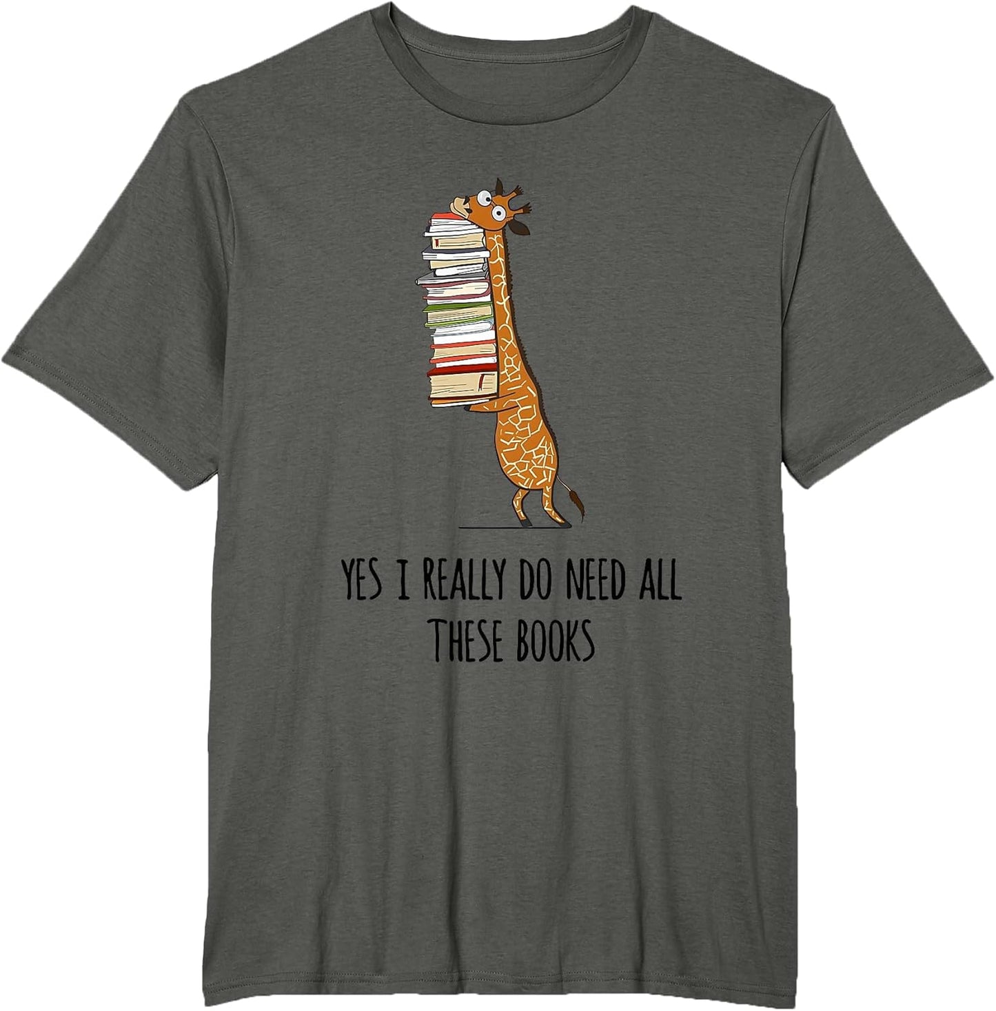 Giraffe Holding A Stack of Books Yes I Really Do Need All