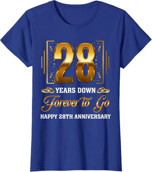 28 Years Down Forever to Go Couple 28th Wedding Anniversary