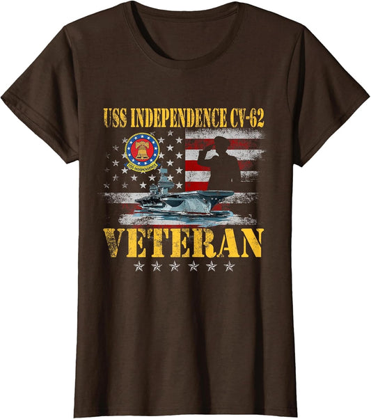Vintage USS Independence CV-62 Aircraft Carrier Flag Veteran