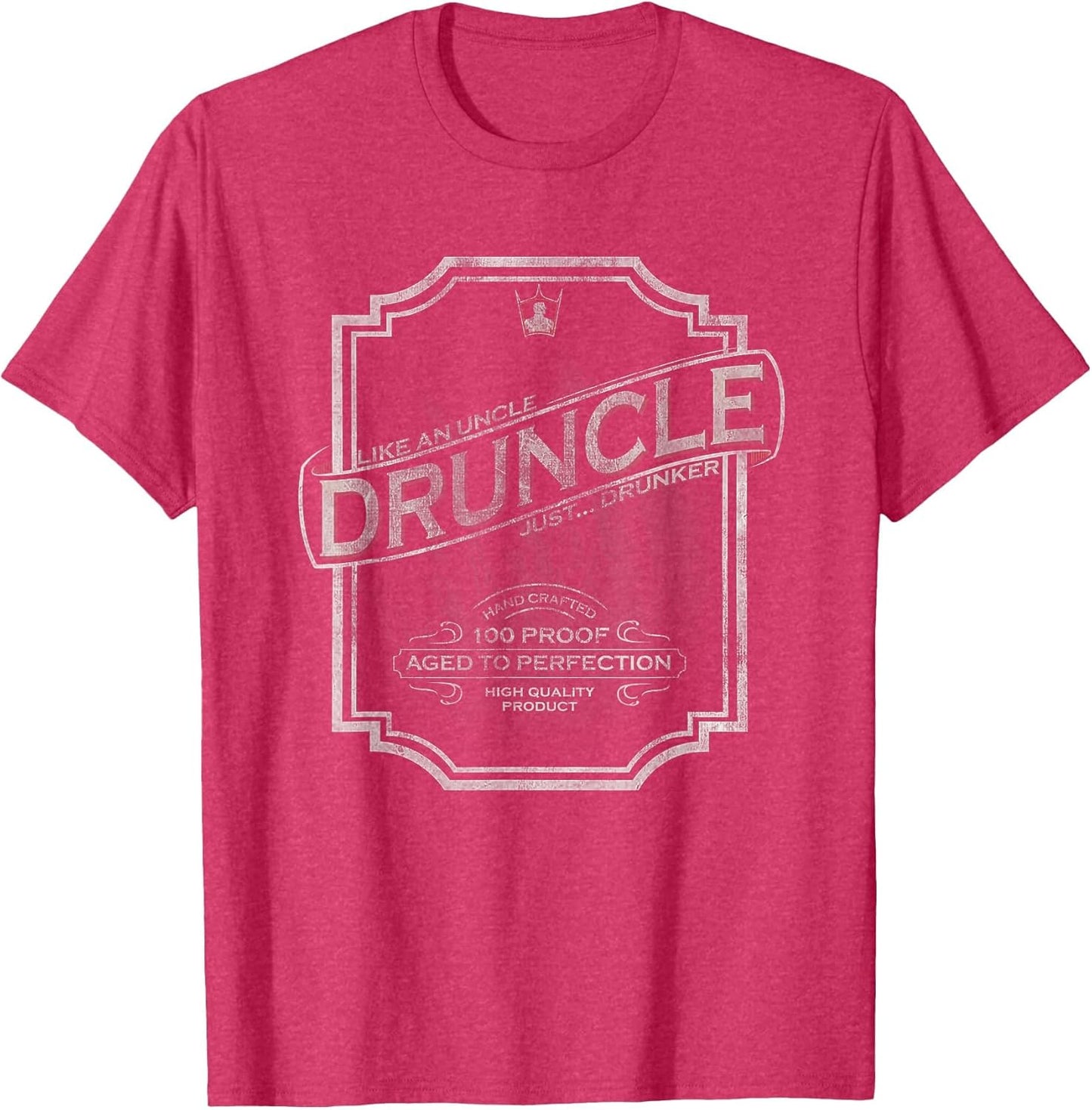 DRUNCLE Vintage Weathered Whiskey Label Design T Shirt