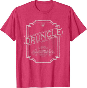 DRUNCLE Vintage Weathered Whiskey Label Design T Shirt