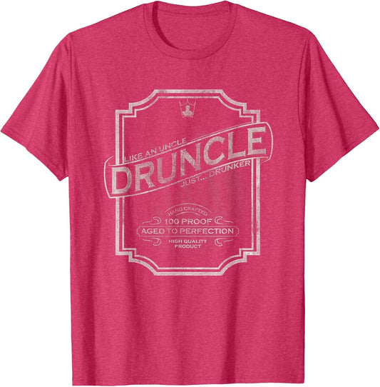DRUNCLE Vintage Weathered Whiskey Label Design T Shirt