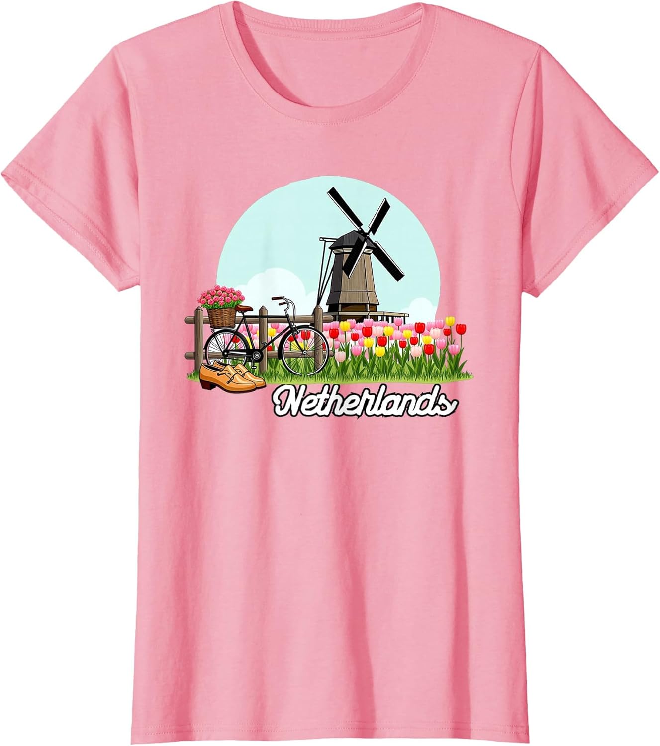 Dutch Windmill Tulip Fields Netherlands Spring Flowers Women