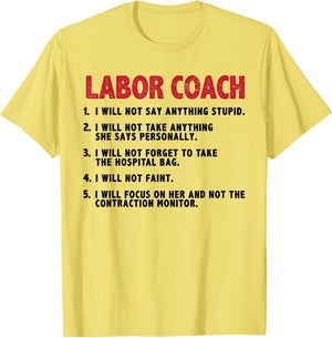 Labor Coach Expecting Dad Rules Funny Papa Baby Vintage
