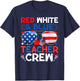 4th of July Red White & Teacher Crew American Flag