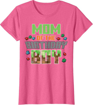 Mom of Birthday Boy Pixel Gaming Bday Party Women