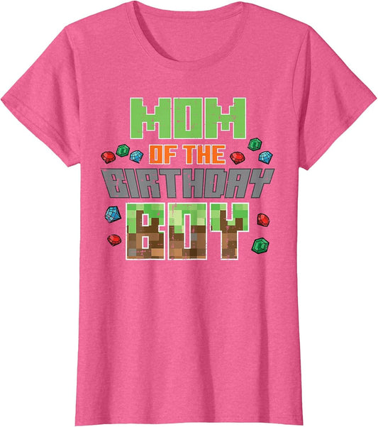 Mom of Birthday Boy Pixel Gaming Bday Party Women