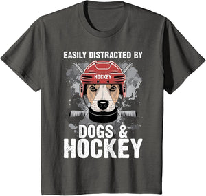 Easily Distracted by Dogs and Hockey Funny Dog Owner