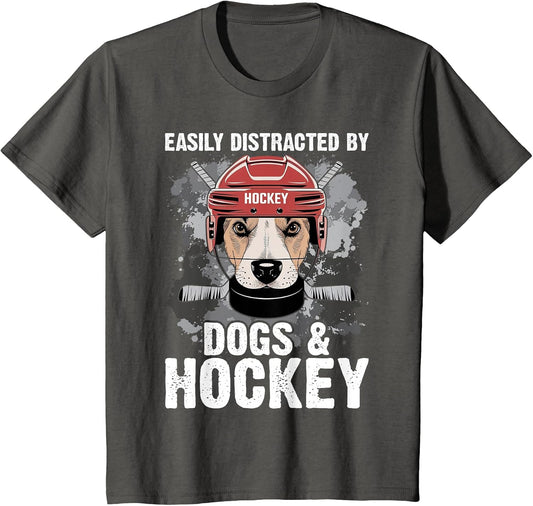 Easily Distracted by Dogs and Hockey Funny Dog Owner