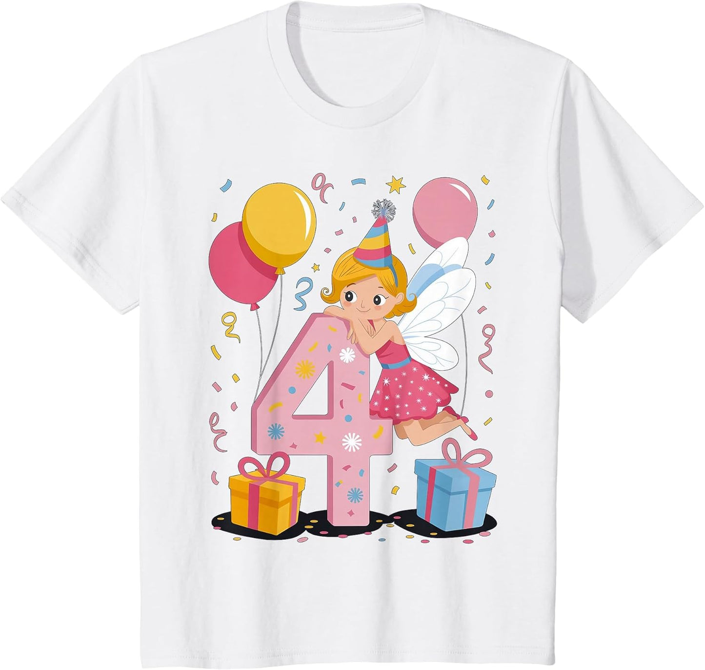 Fairy 4th Birthday boy Girl 4 Years Old Fourth Four Fairy