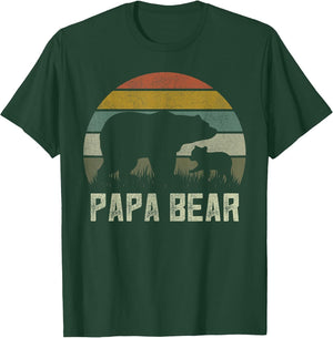 Funny Papa Bear Shirts, Cub 1 Kid Fathers Day Grandpa