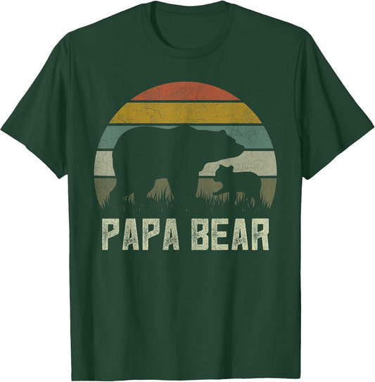 Funny Papa Bear Shirts, Cub 1 Kid Fathers Day Grandpa