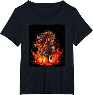 Cool Burning Animal Love with fire and Flames Horse Outfit