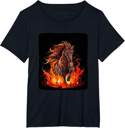 Cool Burning Animal Love with fire and Flames Horse Outfit