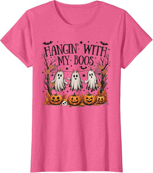 Retro Hanging with My Boos Spooky Halloween Ghost Women Kids