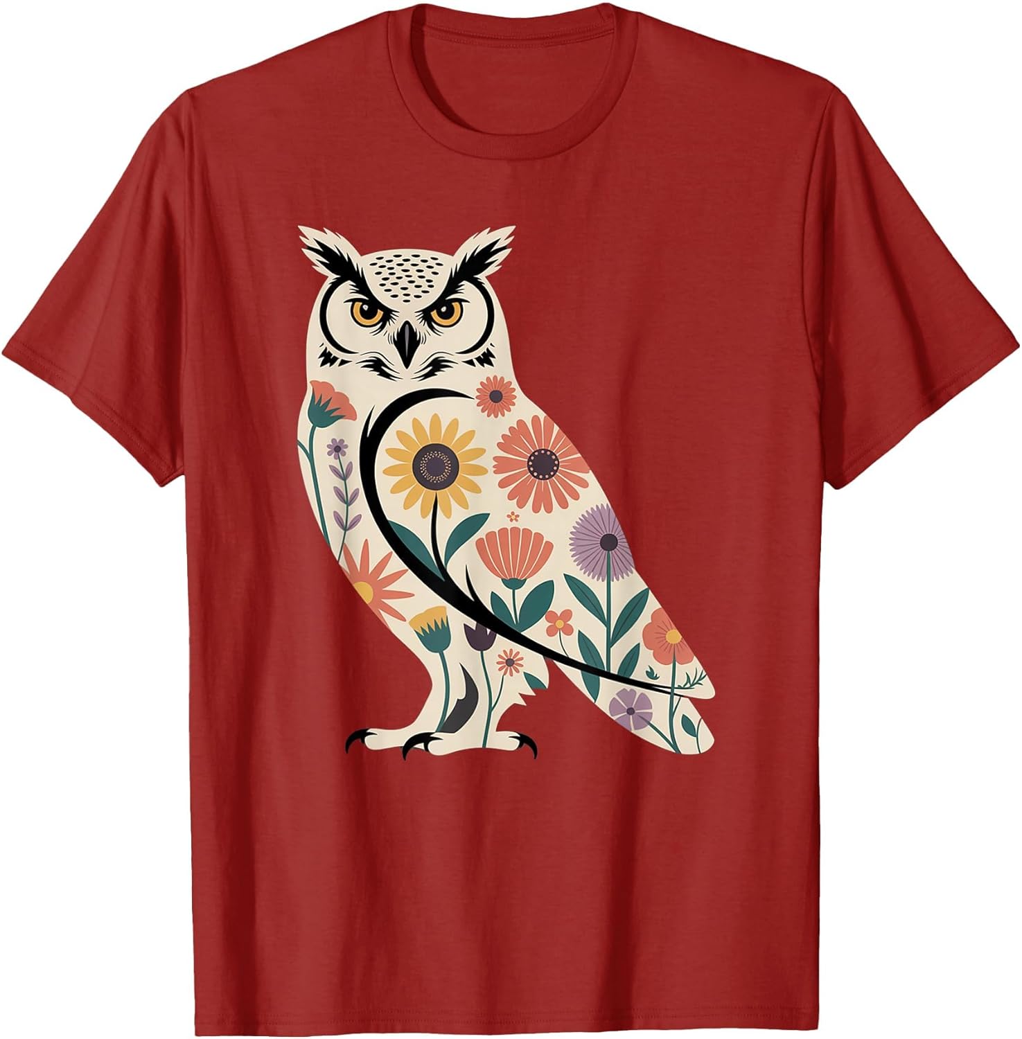 Floral Owl Bird Lover Birding Enthusiasts Men Women Kids