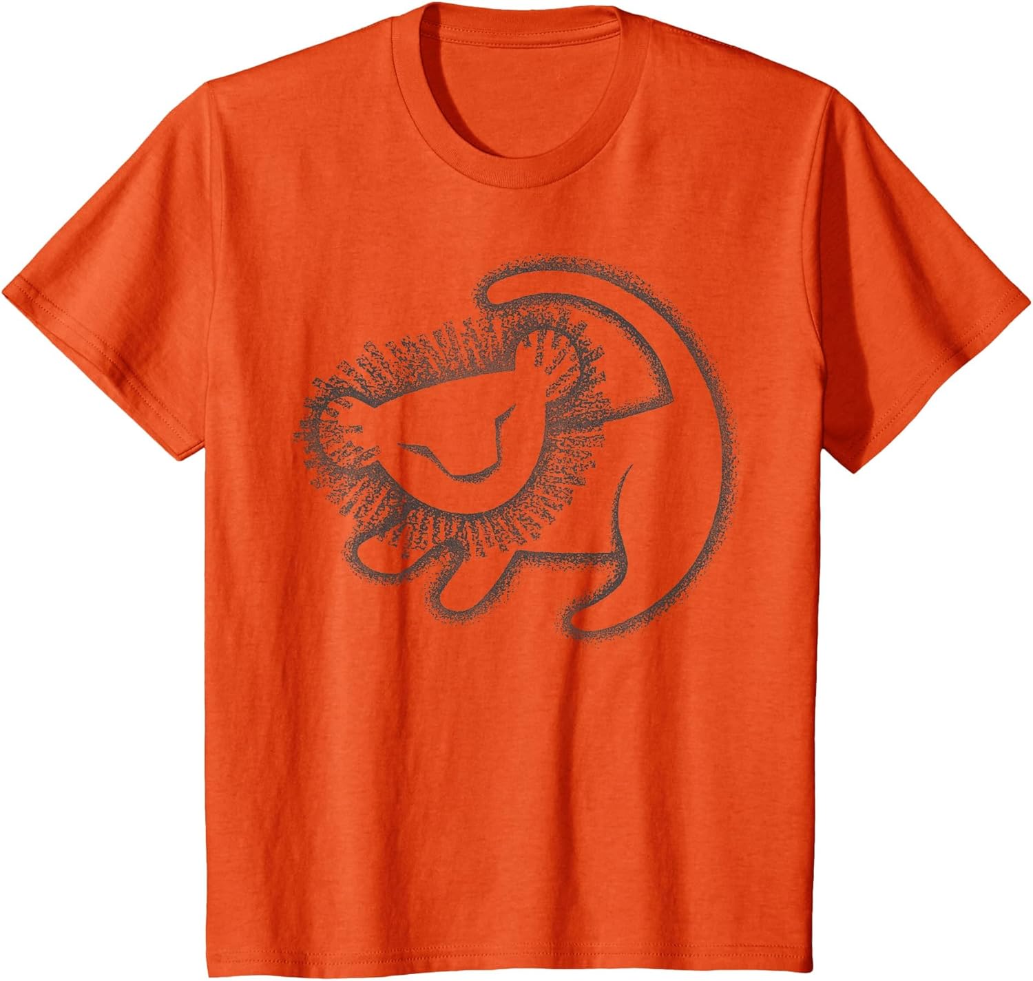 Disney The Lion King Simple Line Art Simba Cave Painting , Youth, Orange, X-Small