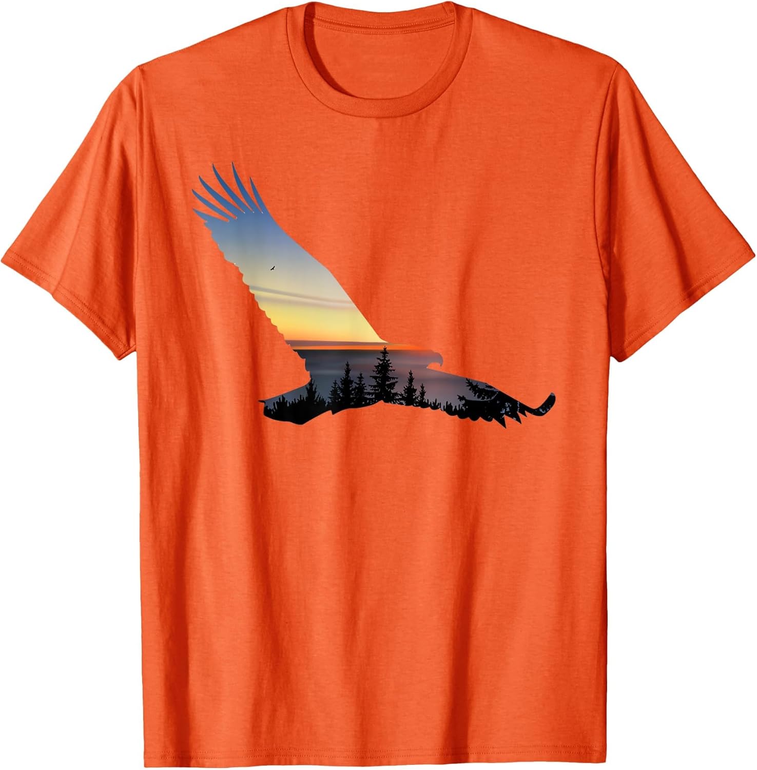 Lovely Flying Eagle Trippy Forest Sky Silhouette