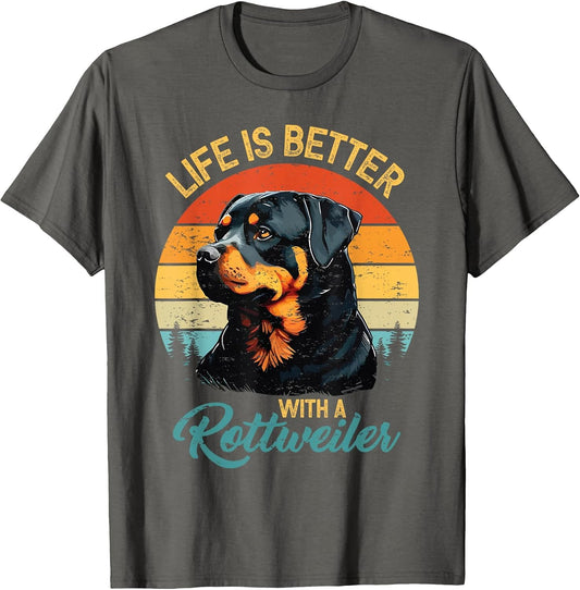 Retro Life is Better with A Rottweiler Rottie Dog Lover