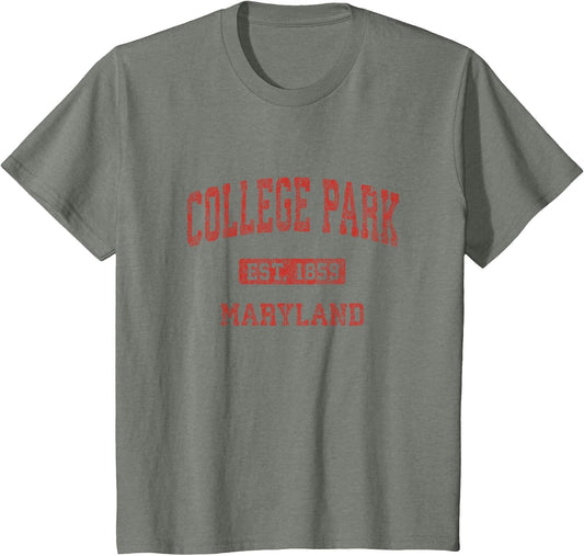 College Park Maryland MD Vintage Athletic Sports Design