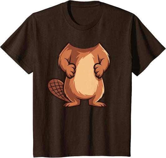 Beaver Shirt Adult Kids Men Women Brown Beaver Costume