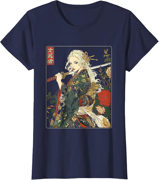 Japanese Gothic Samurai Art Woman with Katana Sword