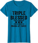 Triple Blessed Mama of Three Boys Girls Kids Blessed Mom