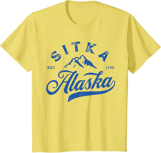 Vintage Sitka Alaska AK Mountains Family Vacation Souvenir