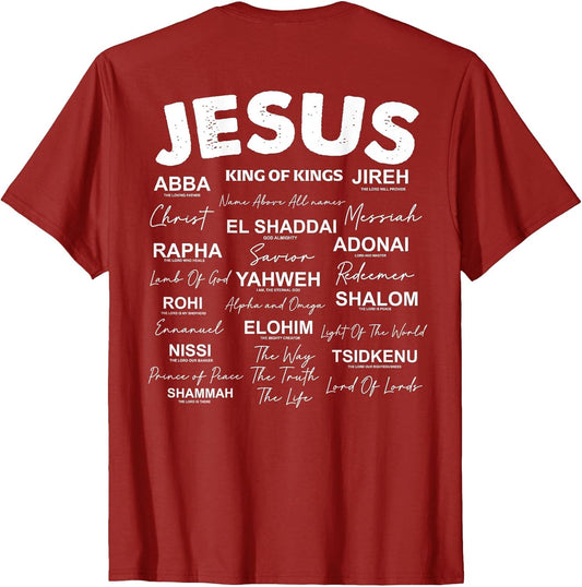 Jesus is King Names of God Hebrew Jesus Christian (On Back)