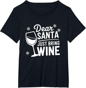 Dear Santa Just Bring Wine Christmas Funny Wine Glass